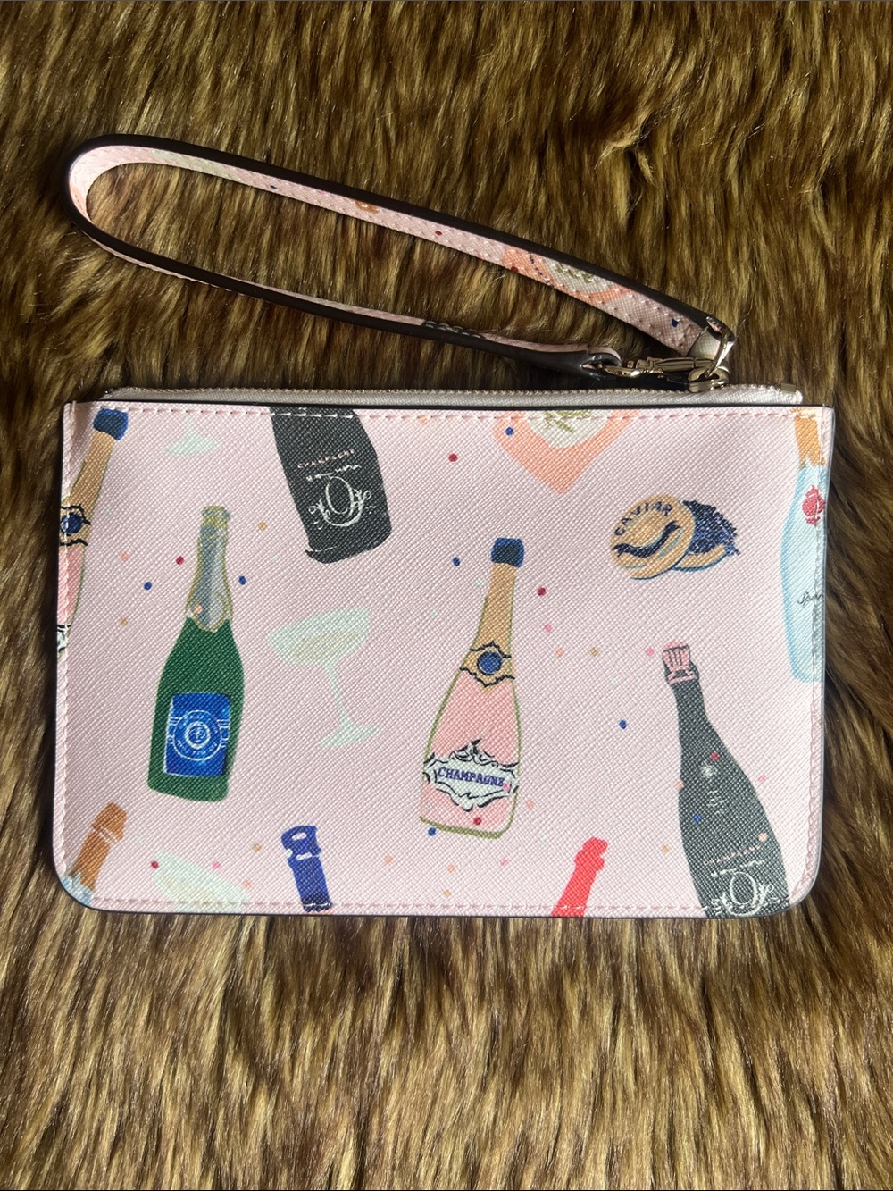 NWOT Kate Spade Pink Champagne Bottle Wristlet Clutch - Picture 4 of 9